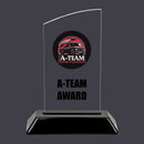 6-1/4" Custom Full Color Swatch Acrylic Award With Black Base