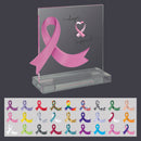 5" Square Custom Awareness Acrylic Award With Clear Acrylic Base