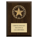 5" x 7" Custom RS Medal Award Plaque - Walnut Finish.