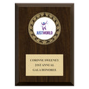 5" x 7" Custom RS14 Medal Walnut Plaque With Engraved Plate.