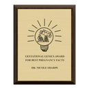 7" x 9" Award Plaque - Walnut With Engraved Plate.