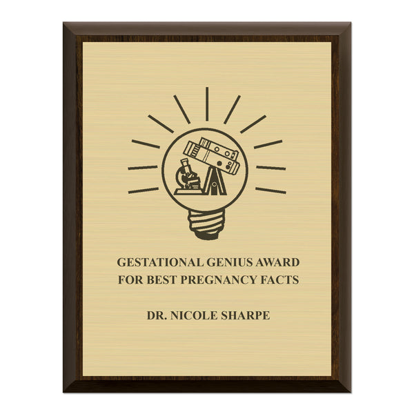 7" x 9" Award Plaque - Walnut With Engraved Plate