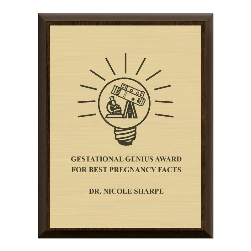 7" x 9" Award Plaque - Walnut With Engraved Plate