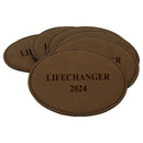 4" Round Custom Leatherette Coasters.