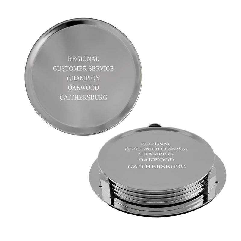 3-5/8" Custom Silver Coasters