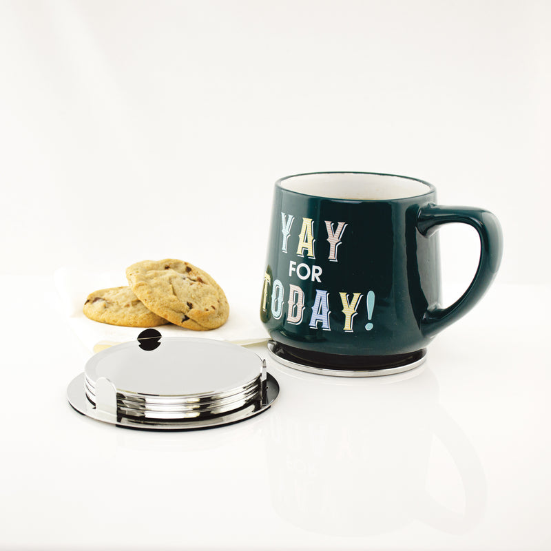 3-5/8" Custom Silver Coasters