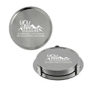 3-5/8" Custom Silver Coasters With Logo.