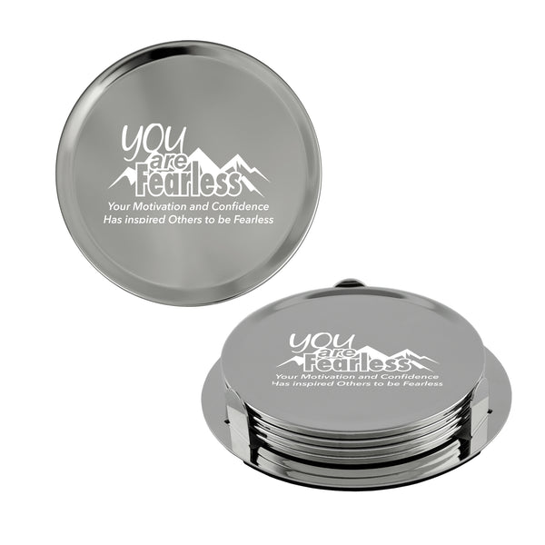 3-5/8" Custom Silver Coasters With Logo