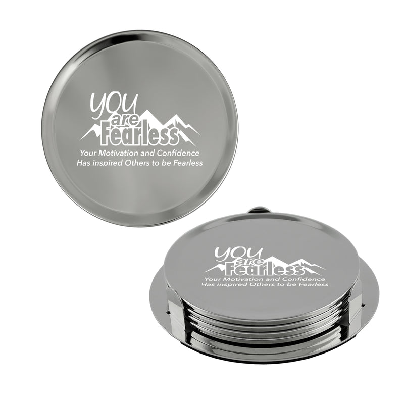 3-5/8" Custom Silver Coasters With Logo