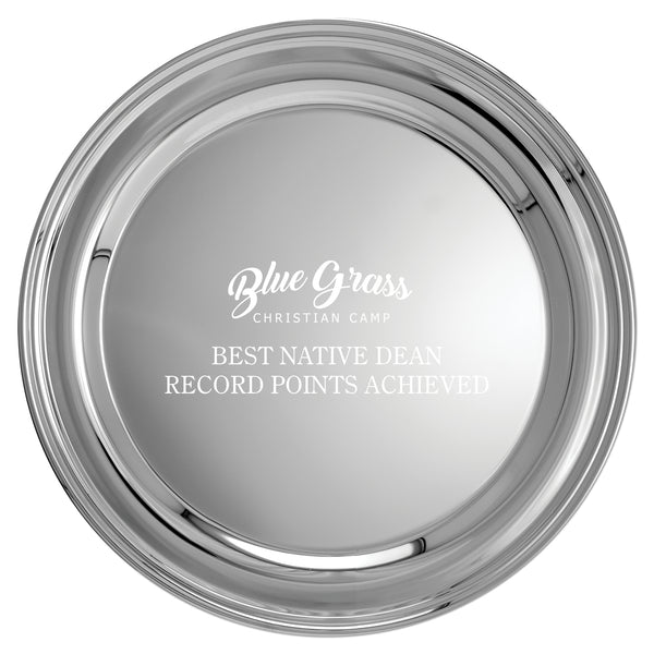 8-1/2" Silver Plate Plain Edge Tray