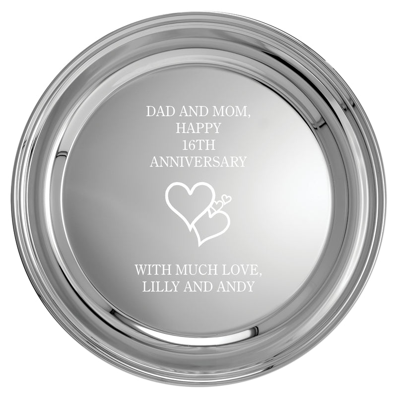 12" Silver Plate Plain Edge Tray