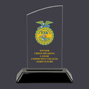 6-1/4" Custom Full Color Swatch Acrylic Award With Black Base