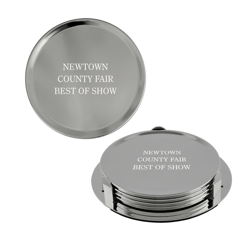 3-5/8" Custom Silver Coasters