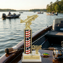 12" White Base Award Trophy With Trim