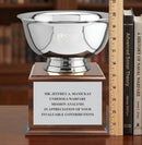 8" Revere Bowl Award Trophy With Cherry Base