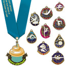 2" or 2-1/2" Stock SS Award Medal With Custom Satin Neck Ribbon