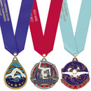 2" or 2-1/2" Stock SS Award Medal With Custom Satin Neck Ribbon