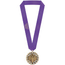 2-3/4" Stock RS Award Medal With Custom Satin Neck Ribbon