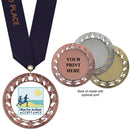 2-3/4" Custom RS14 Award Medal With Satin Neck Ribbon