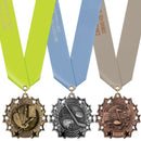 2-1/4" Stock TS Award Medal With Custom Satin Neck Ribbon