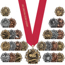 2-1/4" Stock TS Award Medal With Custom Satin Neck Ribbon
