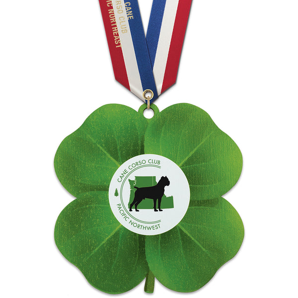 5" Stock Shape Birchwood Medal W/Specialty Satin Neck Ribbon