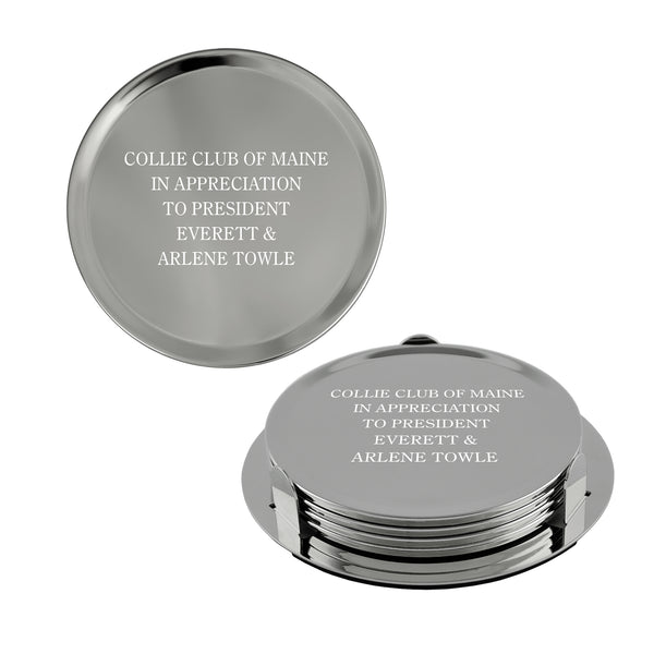 3-5/8" Custom Silver Coasters