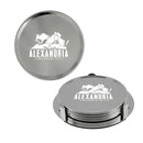 3-5/8" Custom Silver Coasters With Logo.