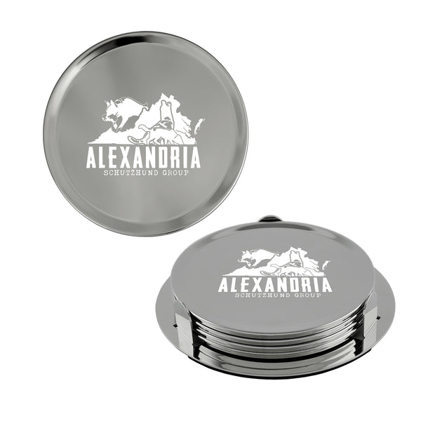 3-5/8" Custom Silver Coasters With Logo