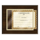 15" x 12" Custom Walnut Certificate Plaque.