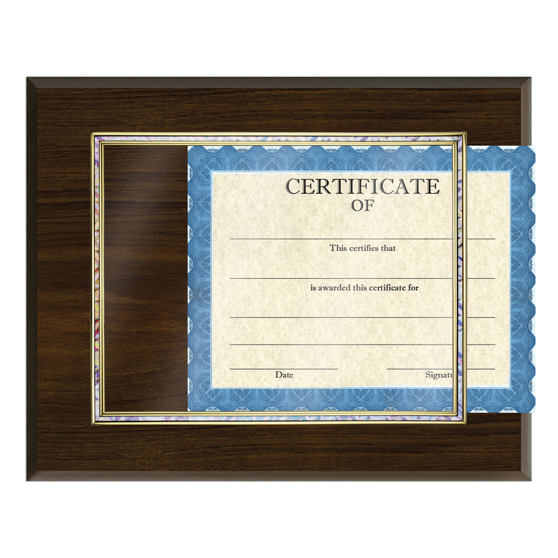 15" X 12" Walnut Certificate Plaque With Holographic Inlay