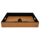 16" x 12" Custom Brown Leatherette Tray.