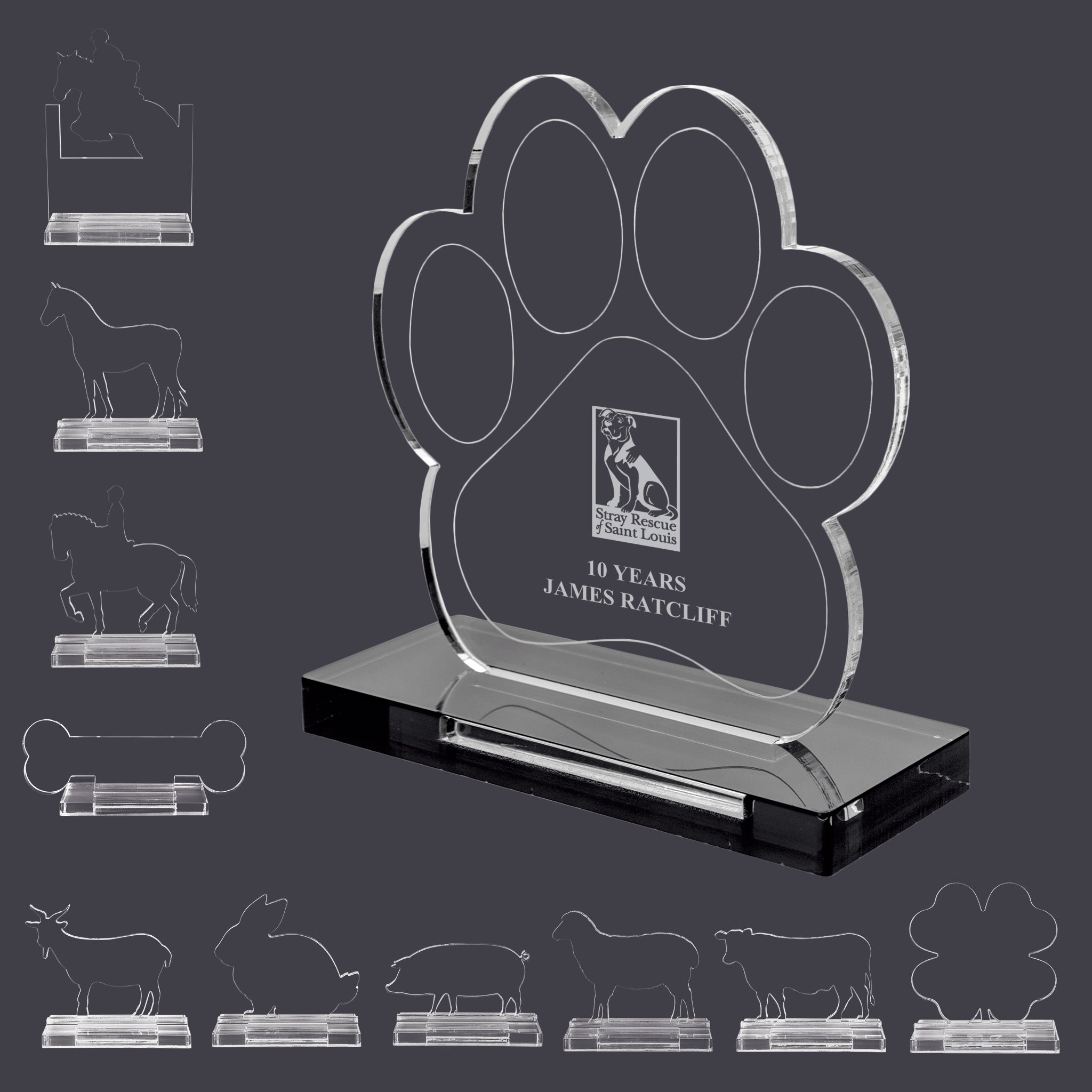 Custom Engraved Award Acrylic With Base