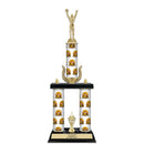 20" Custom 3 Column Trophy with Trim and Black Marble Base