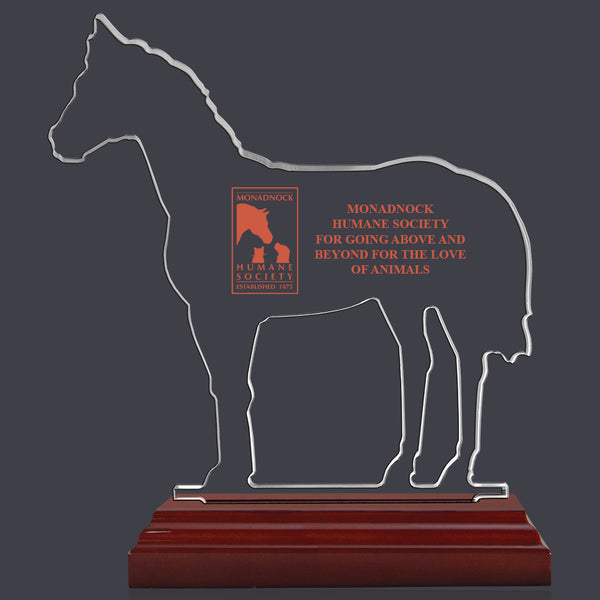 Custom Horse Shaped Acrylic Award Trophy