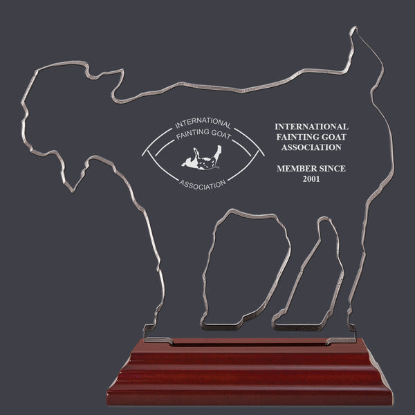 Engraved Goat Shaped Acrylic Award Trophy