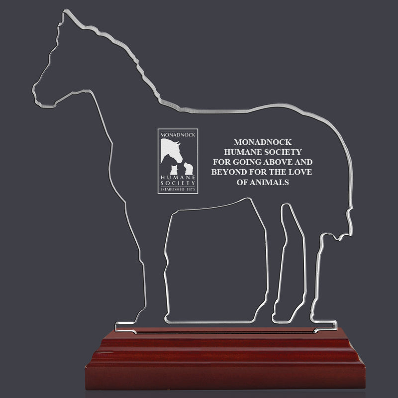 8" Custom Engraved Horse Shaped Acrylic