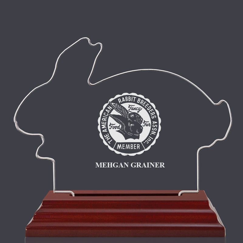Engraved Rabbit Shaped Acrylic Award Trophy