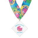 3-1/2" Standard Shape Custom Acrylic Medal With Custom Millennium Neck Ribbon