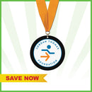 3-1/2" Standard Shape Custom Acrylic Medal With Any Grosgrain Neck Ribbon - SALE