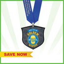 3-1/2" Standard Shape Custom Acrylic Medal With Satin Neck Ribbon - SALE