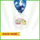 3-1/2" Standard Shape Custom Acrylic Medal With Stock Millennium Neck Ribbon - SALE