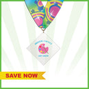3-1/2" Standard Shape Custom Acrylic Medal With Custom Millennium Neck Ribbon - SALE