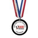 3-1/2" Standard Shape Custom Acrylic Medal With Specialty Satin Neck Ribbon