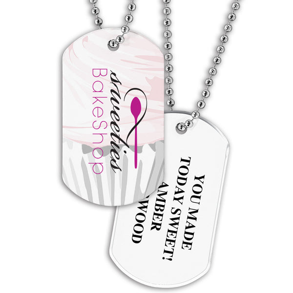 1-1/8" x 2" Custom Dog Tag With Print on Front and Back