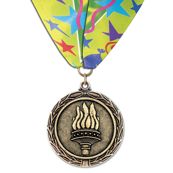 2-1/4"  LX Award Medal w/ Millennium Neck Ribbon