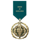 2-3/8" Custom ES Award Medal w/ Satin Drape Ribbon