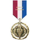 2-3/8" ES Custom Award Medal With Specialty Satin Drape Ribbon