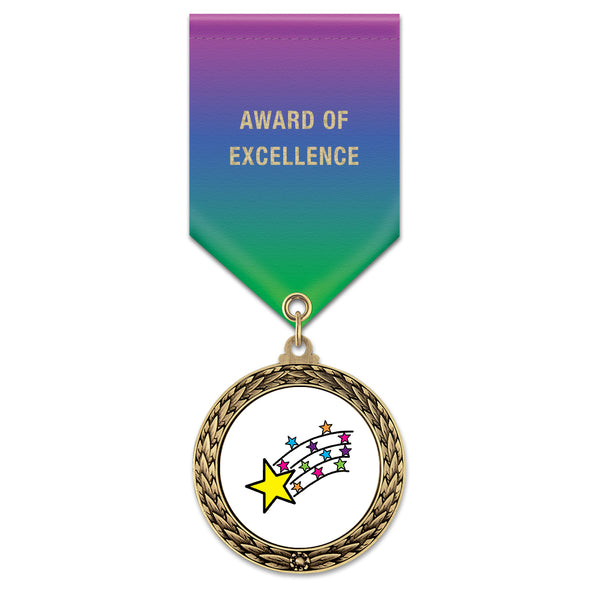 1-3/4” Custom LFL Award Medal With Specialty Satin Drape Ribbon