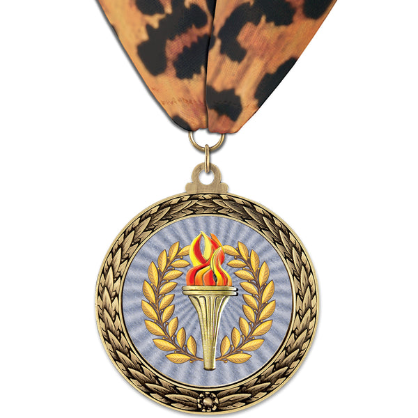 2-5/8" Custom GFL Award Medal With Millennium Neck Ribbon